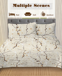 3pcs Minimalist Tree Branch Patterned Blankets Suitable For All Seasons, Including Flower And Autumn Leaf Bedding Sets With 2 Pillowcases, Suitable For Children And Adults