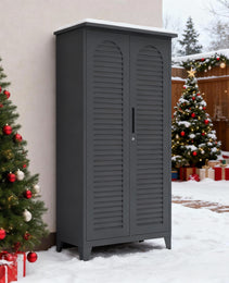 73'' Tall Metal Tool Storage Cabinet, With Ample Storage Space For Garage,Warehouse,Garden,Office, Living Room,Bathroom,Utility Room Slate