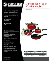 Better Chef 7-Piece Aluminum Non-Stick Cookware Set With Bakelite Handles
