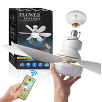 2026 Home E27 LED Ceiling Fan Light Wireless Remote Control with Stepless Dimming Night Lights Smart Fan for Room Office Study