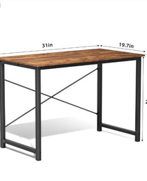 Computer Desk For Home Office, Modern Study Work Table Simple Style For Bedroom, Writing Desks With X-Shaped Reinforcement, Rust