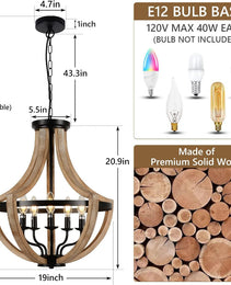 Solid Wood Modern Chandelier