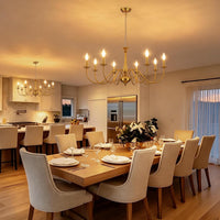 35" Gold Chandeliers for Dining Room Light Fixture Brass Chandelier