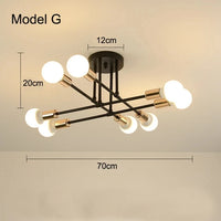 Nordic Minimalist Pendant Light Ceiling Lamp LED Chandelier Suitable for Bedrooms Living Rooms Black Gold Lighting Decoration