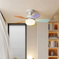 E27 E26 Base LED Home-use Ceiling Fan Light with Wireless Remote Smart Quiet Indoor LED Fan Lamps  for Room Office Study Kitchen