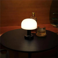 ABKO Cordless Rechargeable Mushroom Table Lamp – 3-Color Dimmable