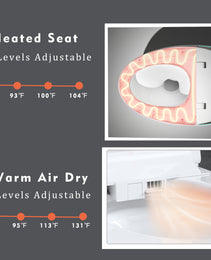 Unique Smart Toilet with Built-In Bidet – One-Piece Intelligent Toilet with Auto Open/Close Seat, Foot Sensor, Warm Water & Dryer (White)
