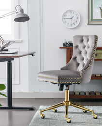 Home Office Chair With Tufted Velvet Buttons