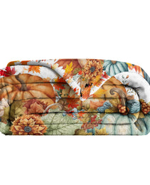 Fall Throw Blanket Pumpkin Flower Printed Blankets Soft Flannel Throw Cute Halloween Blanket Gifts For Kids Teens Boys Girls