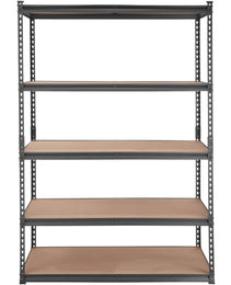 VEVOR Storage Shelving Unit, 5-Tier Adjustable, 2000 Lbs Capacity, Heavy Duty Garage Shelves Metal Organizer Utility Rack, Black,  For Kitchen Pantry Basement Bathroom Laundry