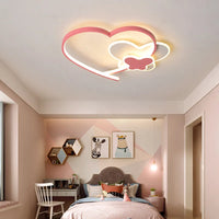Heart Chandelier For Girl Children Boys Kids room lamp Indoor home Nordic ceiling Lights flush mount light Pink Chandelier Lamp