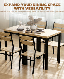 3 Piece Dining Table Set for 2, Modern Kitchen Table and Chairs, Dining Room Set for Breakfast Nook, Light Wood Grain