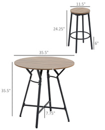 5-Piece Bar Table and Chairs Set, Space Saving Dining Table & 4 Stools
