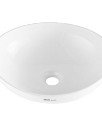 Oval Vessel Sink, 16" X 13.4" Bathroom Vessel Sink Bowl Countertop, White Ceramic Bathroom Sinks Above Counter, Bowl Sink With Modern Style, Well-Packaged For Bathroom, Hotel, Toilet, RV