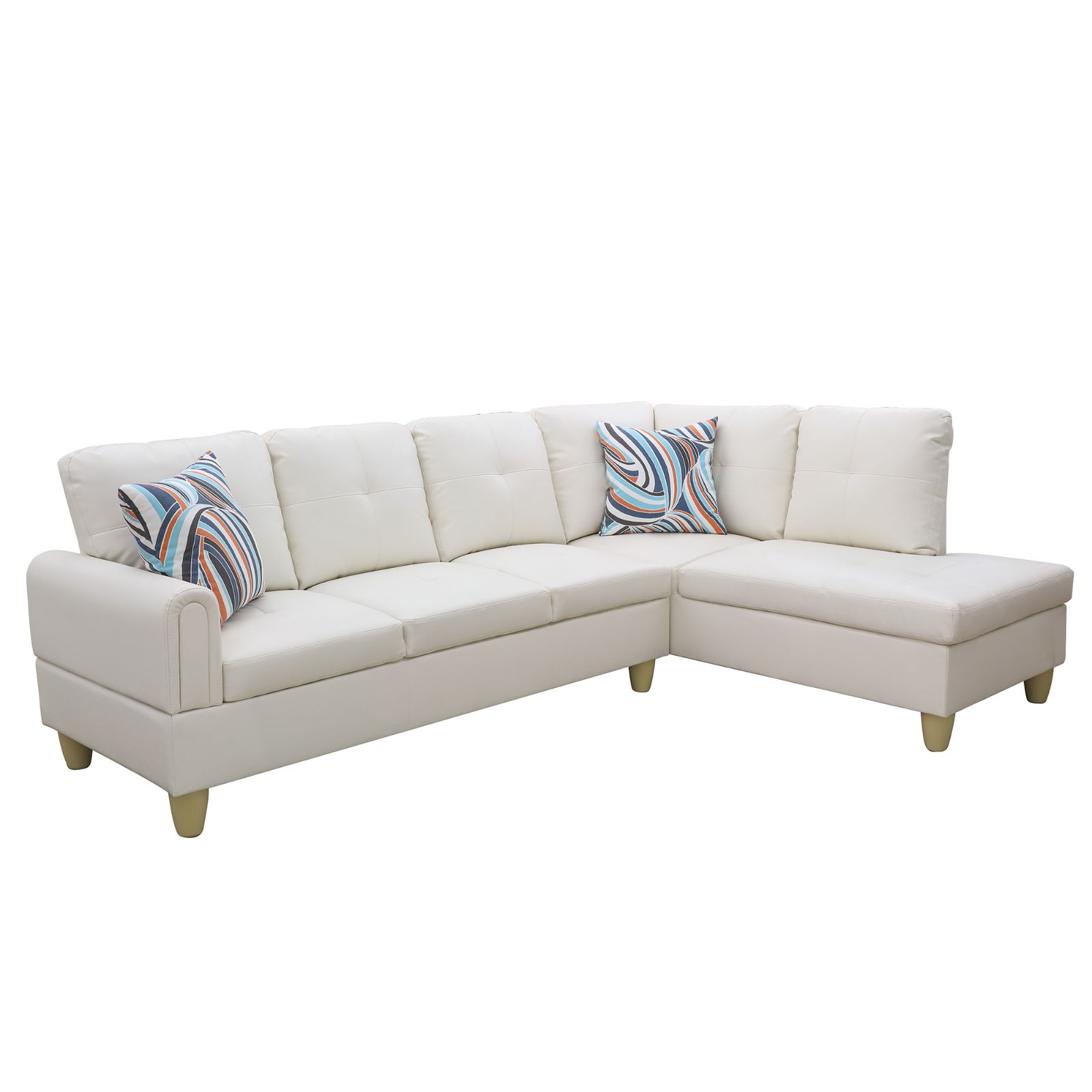 Pickup Only--White Faux Leather 3-Piece Living Room Sofa Set