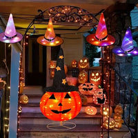 Foldable Pre-Lit Jack-o’-Lantern with Starry Hat – CJ product view 3