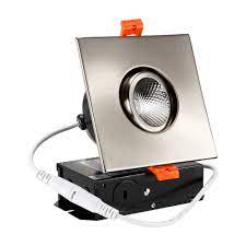 Gimbal Light - 4" Brush Nickel 120V Square 3000K 7W AZ