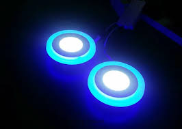 Experience the Magic of Color LED Border Downlight - Stunning Slim Panel Round 6" Design with Striking Blue & White Bubble- Unleash Your Creative Glow!