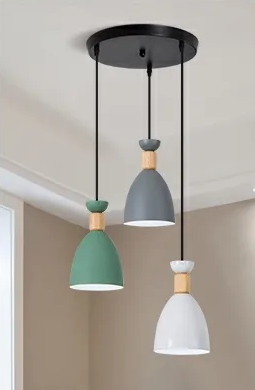 Fausta 1-Light E27 Fabric and Iron Restaurant Pendant Ceiling Light