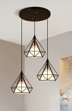 Dione 1-Light E27 Fabric and Iron Restaurant Pendant Ceiling Light