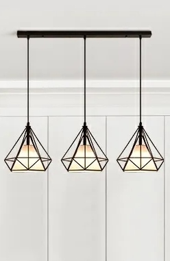 Aster 1-Light E27 Fabric and Iron Restaurant Pendant Ceiling Light