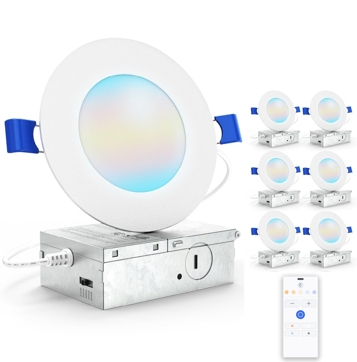 LED Slim Panel 4" Round CCT - 9W - Remote Control - 6 pack