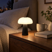 ABKO Cordless Rechargeable Mushroom Table Lamp – 3-Color Dimmable