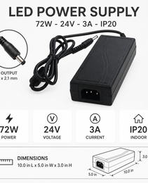 Power Supply 72W - 24V - 3A - IP20