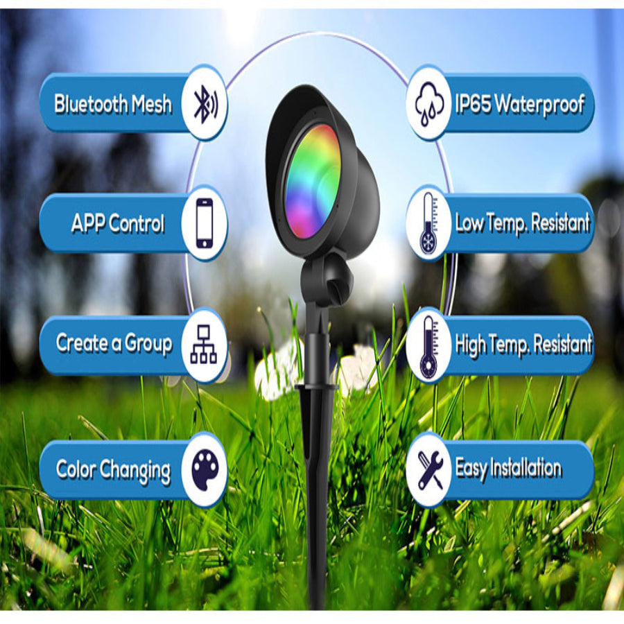 Smart Landscape Lights - 12W - RGBCCT - Tuya APP - 12-24V - IP65 - 2 PACK - JXLD08