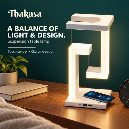 Suspension Table Lamp – Touch Control & Smartphone Charging Option