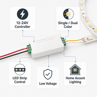 MiLight (2 IN 1 ) E2-RF 12-24V Strip Controller: SINGLE-DUAL COLOR Lighting in Your Hands!