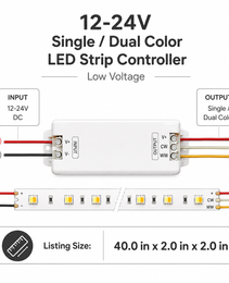 MiLight (2 IN 1 ) E2-RF 12-24V Strip Controller: SINGLE-DUAL COLOR Lighting in Your Hands!