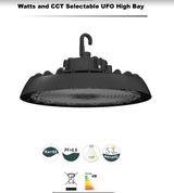UFO High Bay LED Light - Versatile 110V | 150W - 200W - 240W | Ideal for Various Spaces | Up to 70% Energy Savings | Adjustable Wattage & 2CCT - Amcam