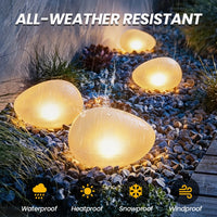 Solar Garden Lights Outdoor Cobblestone Shaped Frosted Glass Waterproof Solar Ground Light Outdoor Landscaping Garden Yard Decor