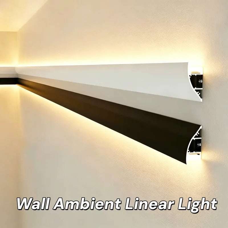 Ceiling LED Up Down Glow Aluminum Profile Linear Lamp Wall Washer Channel Suspension Waistline Ambient Strip Light for Bedroom