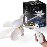 2026 Home E27 LED Ceiling Fan Light Wireless Remote Control with Stepless Dimming Night Lights Smart Fan for Room Office Study