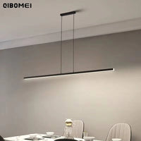 Simple One-word Restaurant Led Pendant Lights Modern Long Dining Table Bar Island Chandeliers Home Interior Decor Lighting Lamps
