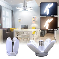 E27 Foldable Fan Shape LED Bulb Lamp  220V/85V-265V  LEDs Light Bulbs For Home Ceiling Lamp Warehouse Garage  White Light 6500K