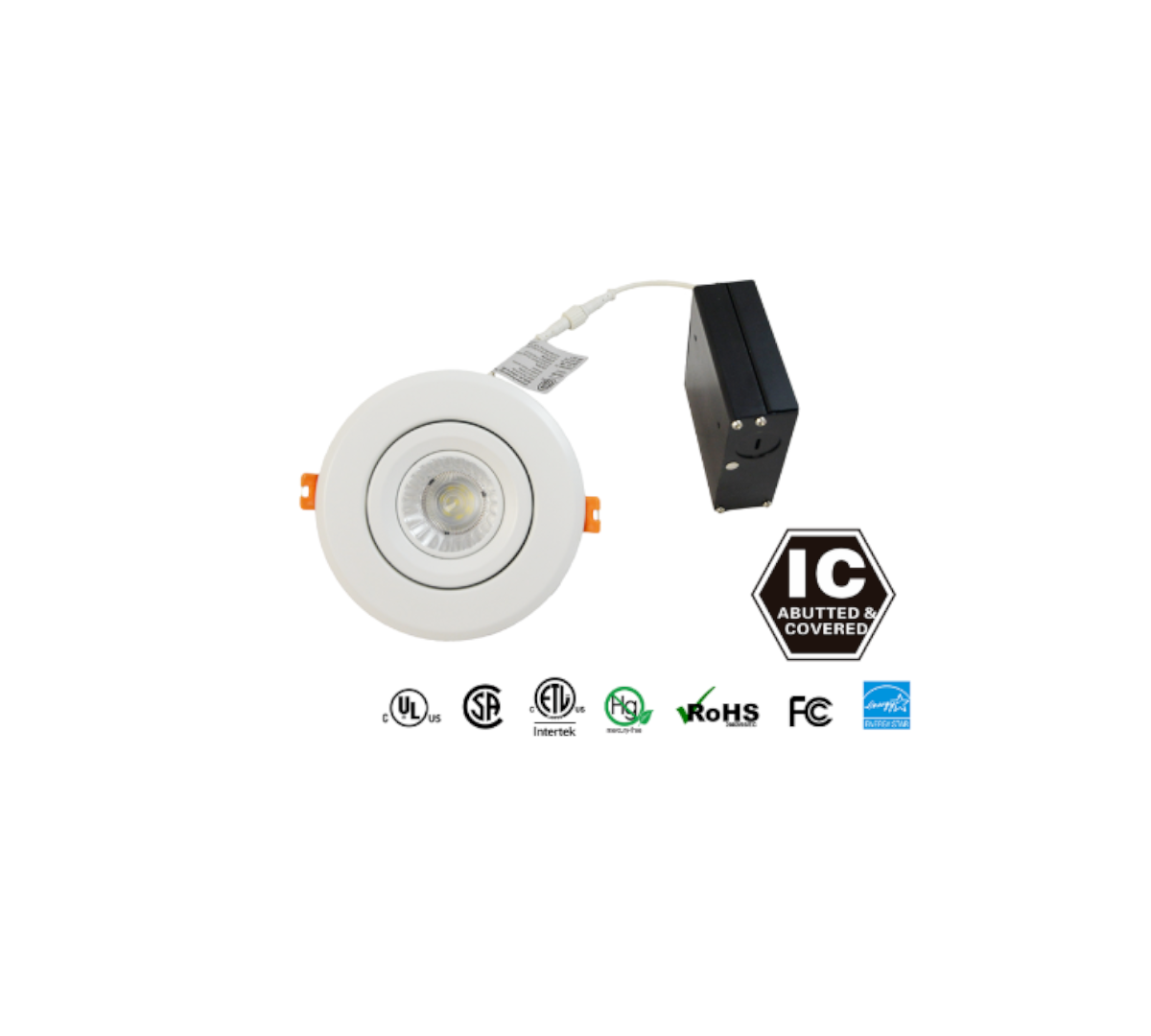 Versatile 4 Inch 120V  EBK Flat 5CCT RD  Gimbal Light - Flat Design with 5 Color Temperatures - Energy-Efficient 10W Downlight