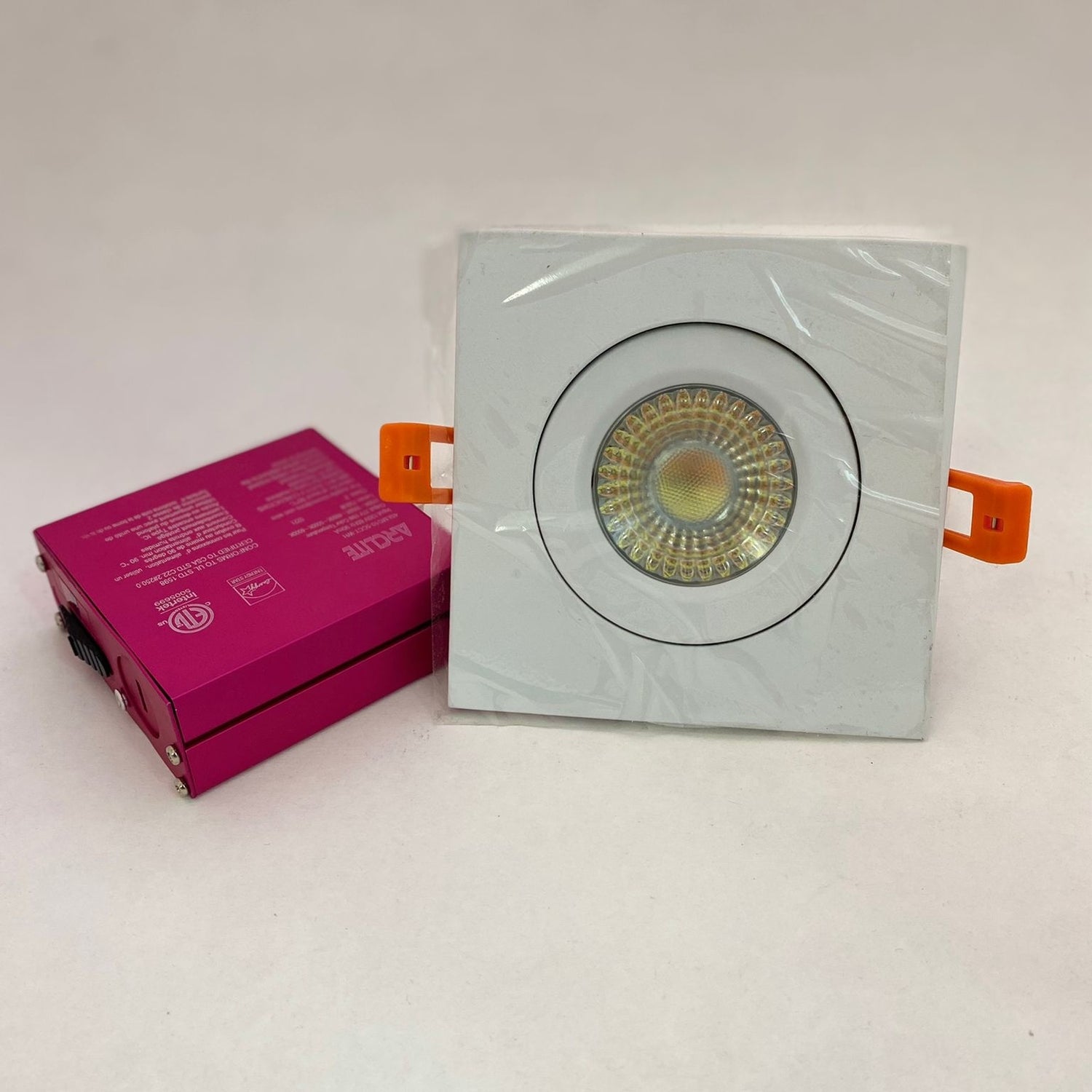 Versatile 4" Square 6000K 9W EBK - Gimbal  Flat Design with 5 Color Temperatures - Energy-Efficient 9W Downlight