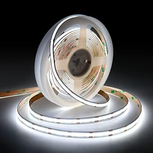 Unleash Brilliant Illumination: 15m- 48ft Constant Current Strip Light - 24V COB Technology for Crisp Cold White Radiance, New NS Design!